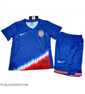 Stati Uniti Seconda Maglia Bambino Copa America 2024 Manica Corta (+ Pantaloni corti)